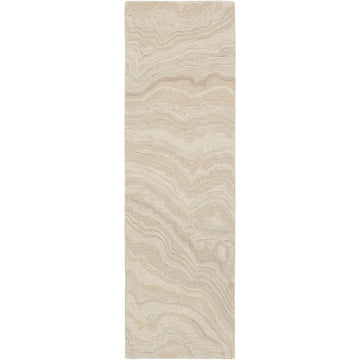 Graceful GRU01 Modern Abstract Hand-Woven Textured Hi-Low Carved Wool Beige Runner-Nourison-Rug Love - The Most Loved Rug Store